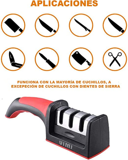 🔪Afilador de Cuchillos Cocina Profesional de 3 Etapas ✂️